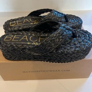 Matisse Black Braided Platform Sandals